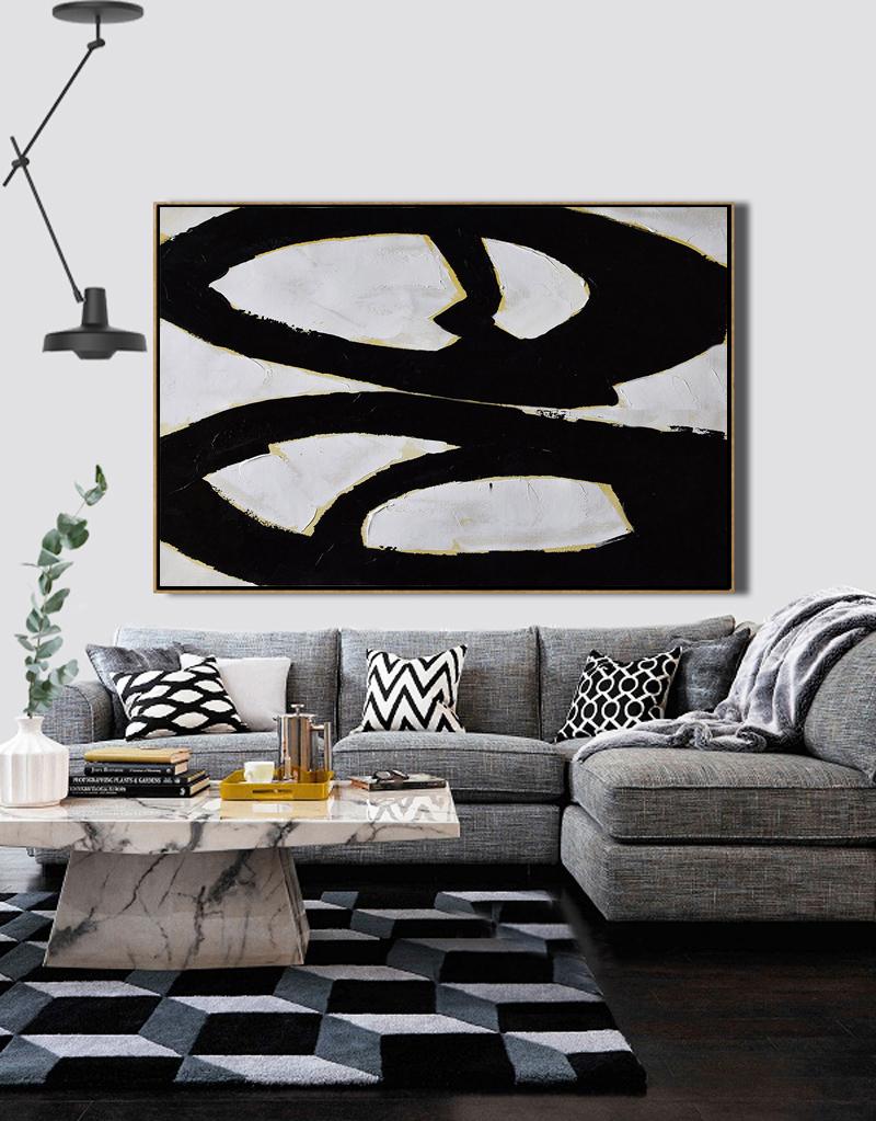 Horizontal Palette Knife Minimalist Art #C27Z